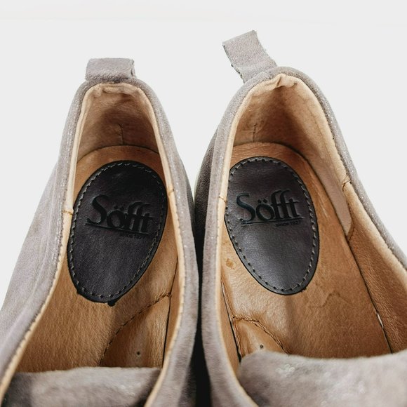 Sofft Safia Slip On Comfort Shoes 10 M Metallic Bronze Leather Stretch Cream Mid - Picture 3 of 14